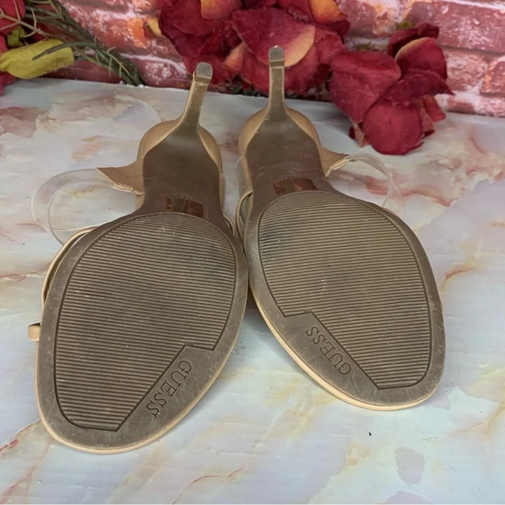 Guess Tan Heeled Slide Kayce Sandals
